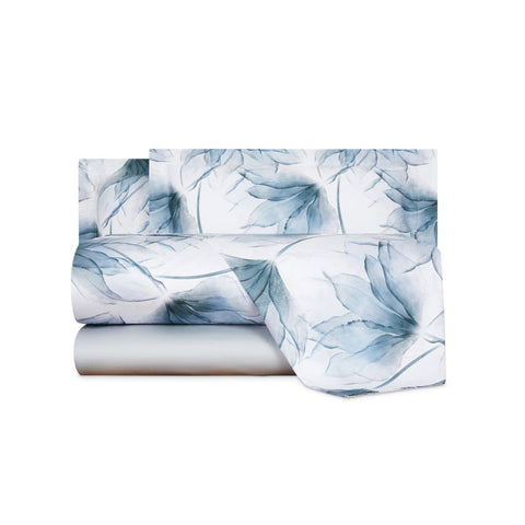 Completo Lenzuola Mirabello Abstract flower Floreale in Raso di cotone