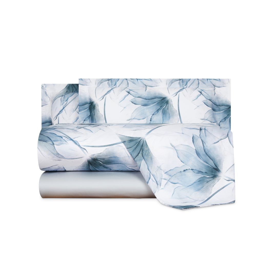 Completo Lenzuola Mirabello Abstract flower Floreale in Raso di cotone