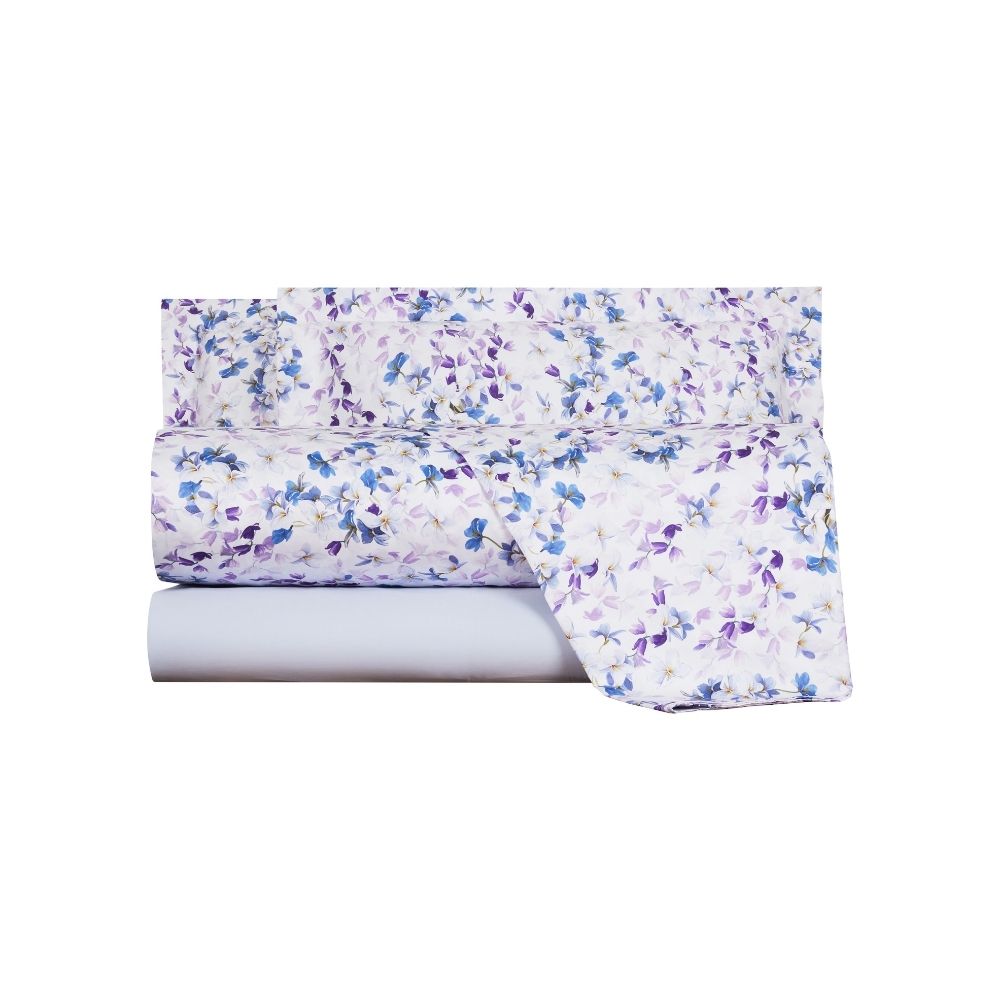 Completo Lenzuola Mirabello Arbor Floreale in Raso di cotone
