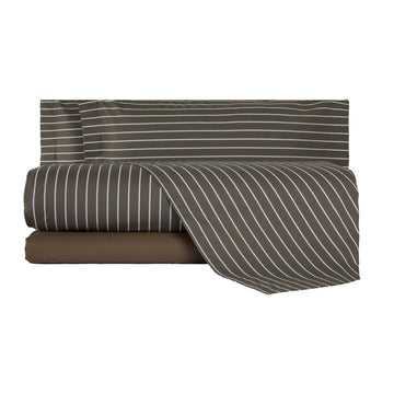 Completo Lenzuola Mirabello Luisiana Downing Geometrico in Percalle