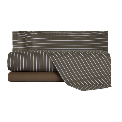 Completo Lenzuola Mirabello Luisiana Downing Geometrico in Percalle