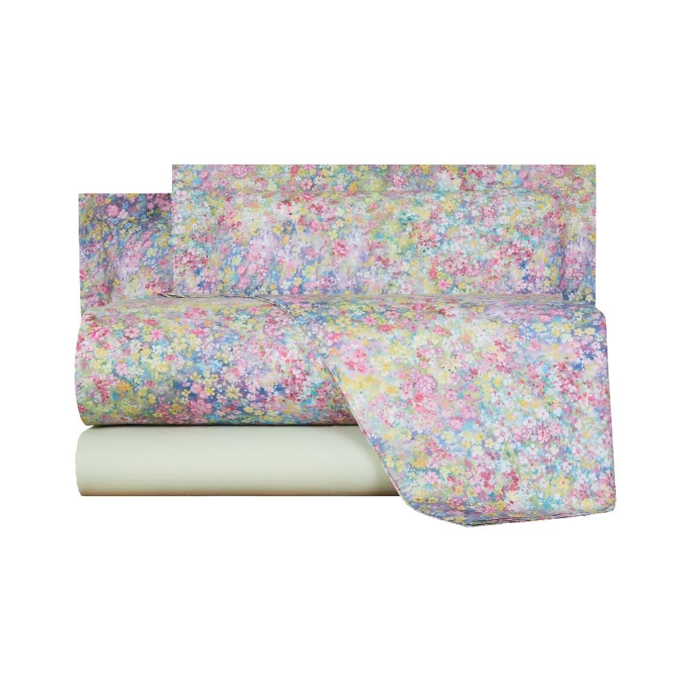 Completo Lenzuola Mirabello Magic Floreale in Percalle
