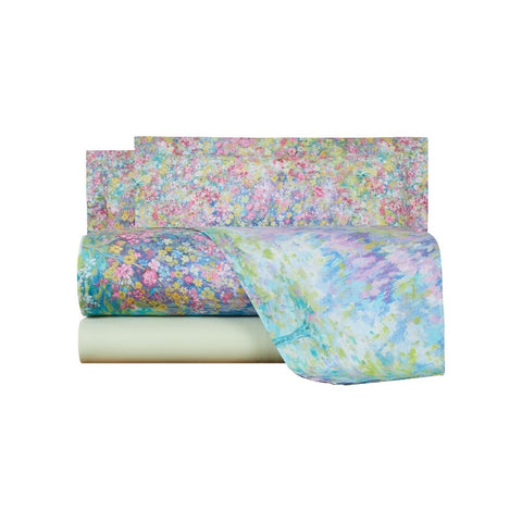 Completo Lenzuola Mirabello Magic garden Floreale in Percalle