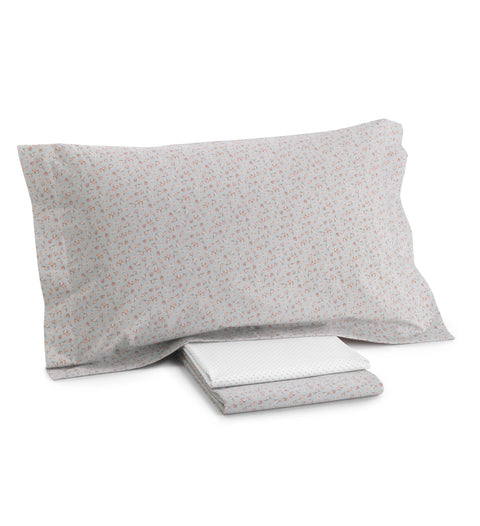 Completo Lenzuola Mirabello Luisiana Rose-mignon Floreale in Percalle