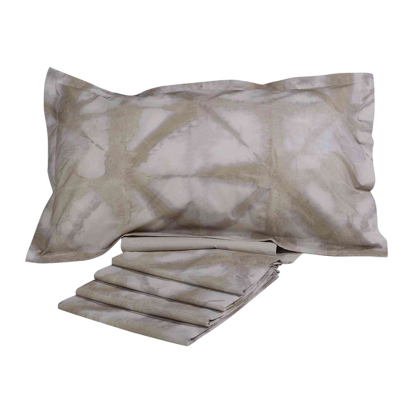 Completo Lenzuola Mirabello Shibori Geometrico in Percalle Luisiana