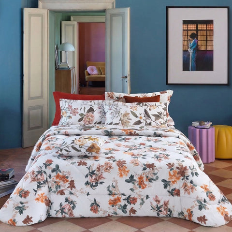 Completo Lenzuola Mirabello Wild orchid Moderno in Percalle