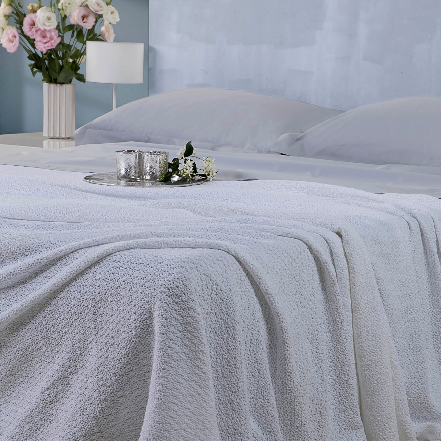 Copriletto non Trapuntato Mirabello Luisiana Cameres Tinta Unita in Raso Jacquard