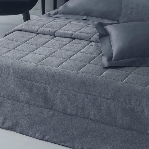 Copriletto Trapuntato Mirabello Brera City Tinta Unita in Raso Jacquard