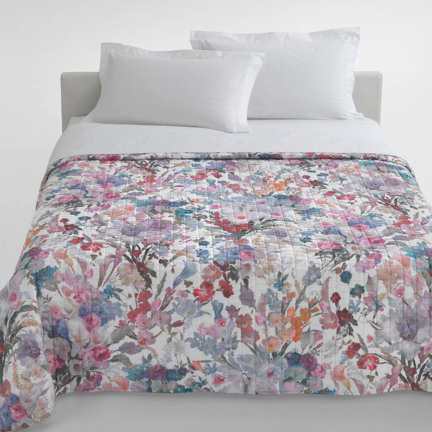 Copriletto Trapuntato Mirabello May flowers Floreale in Raso di cotone