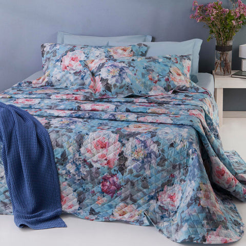 Copriletto Trapuntato Mirabello Fiori di Van Gogh Floreale in Percalle