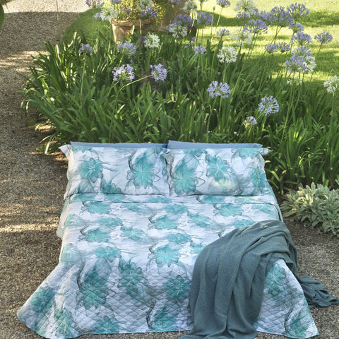 Copriletto Trapuntato Mirabello Sea flower Floreale in Percalle