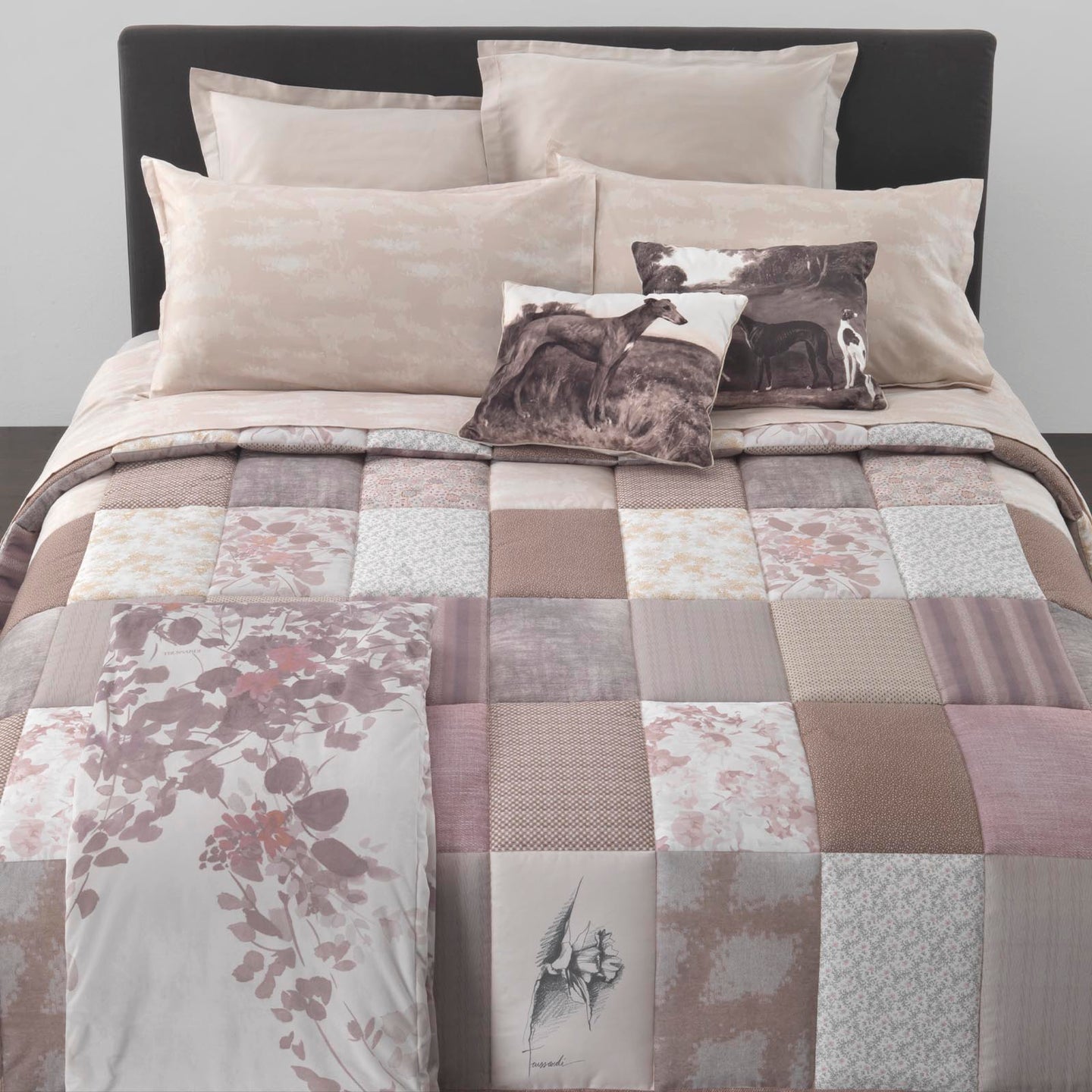 Copriletto Trapuntato Trussardi Fusion Moderno in Raso di cotone