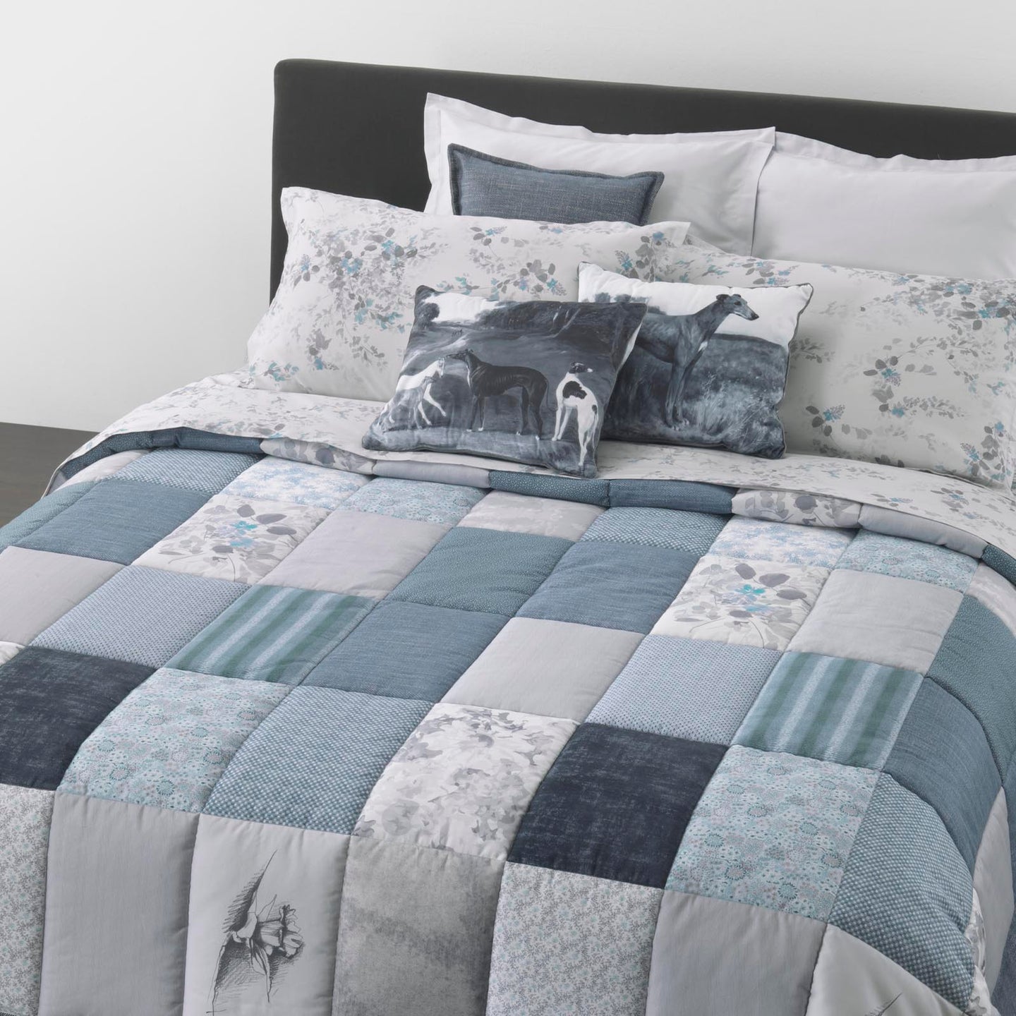 Copriletto Trapuntato Trussardi Fusion Moderno in Raso di cotone