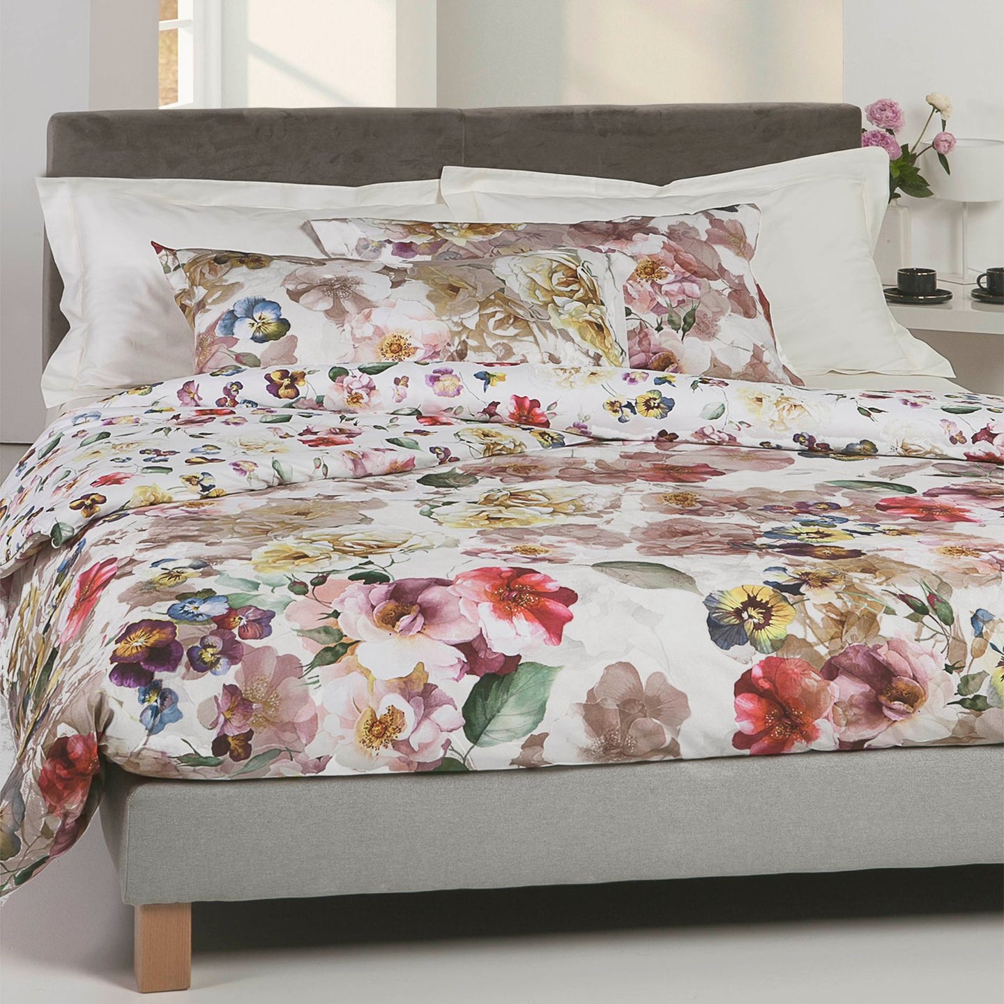 Copripiumino con federe Emporium Bloom cascade Floreale in Percalle