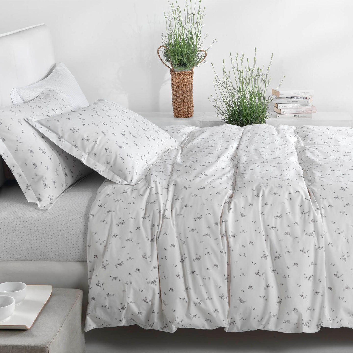 Copripiumino con federe Mirabello Luisiana Reve Floreale in Percalle