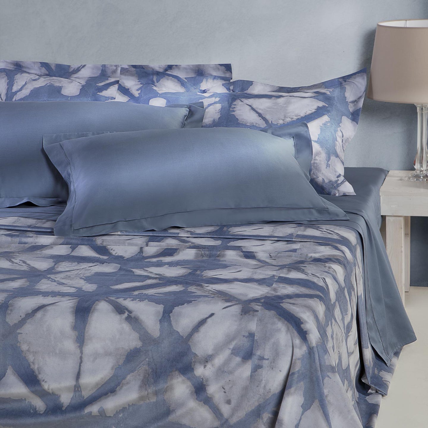 Copripiumino con federe Mirabello Shibori Geometrico in Percalle Luisiana