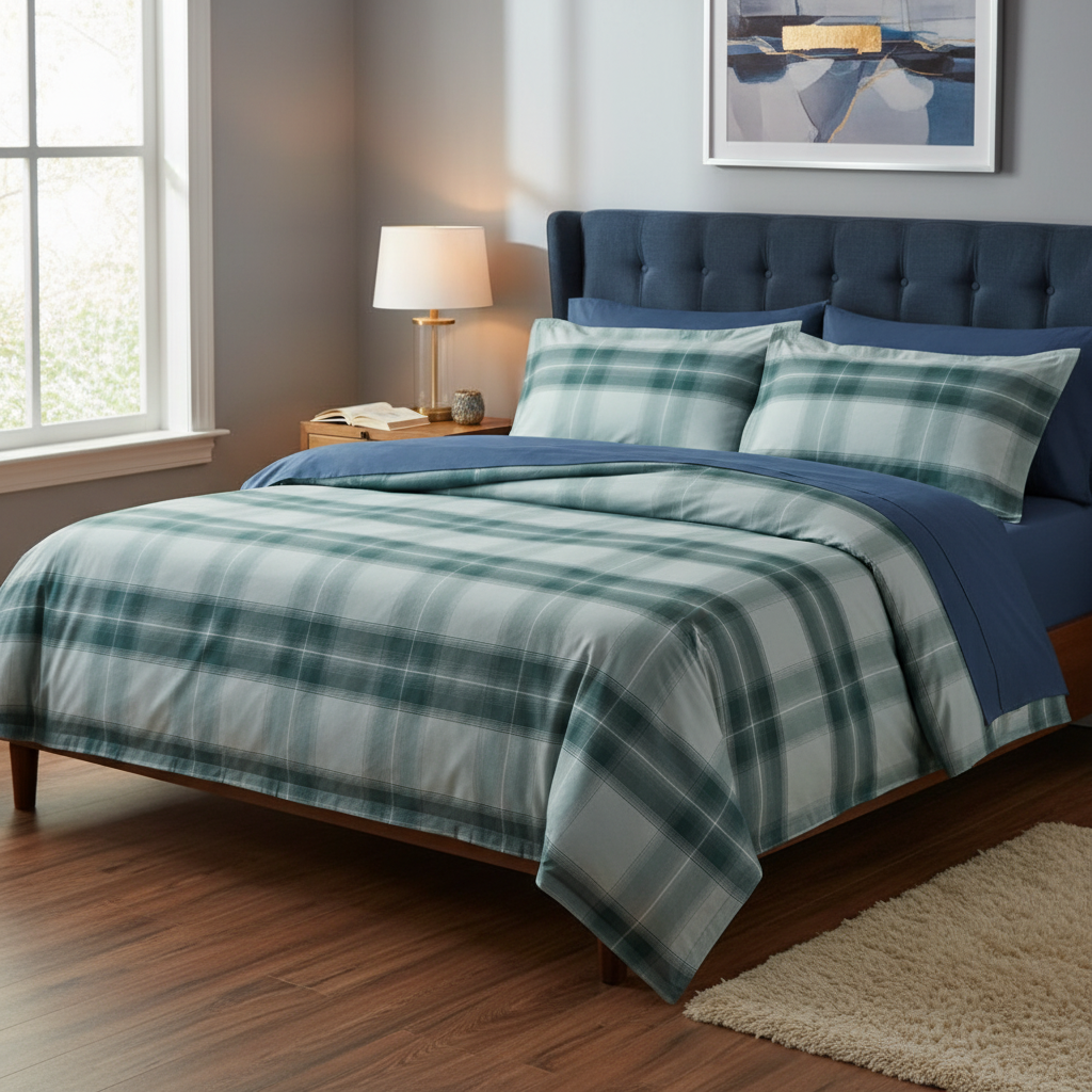 Completo Lenzuola Emporium Zermatt Geometrico in Percalle