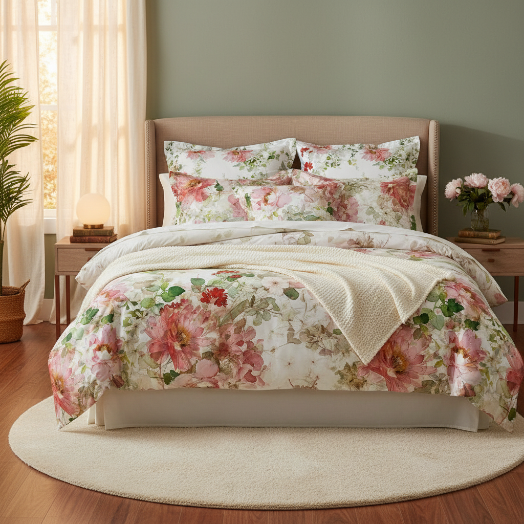 Catherine Lansfield Autumn Pumpkins - Set copripiumino matrimoniale reversibile con federa, colore: prugna