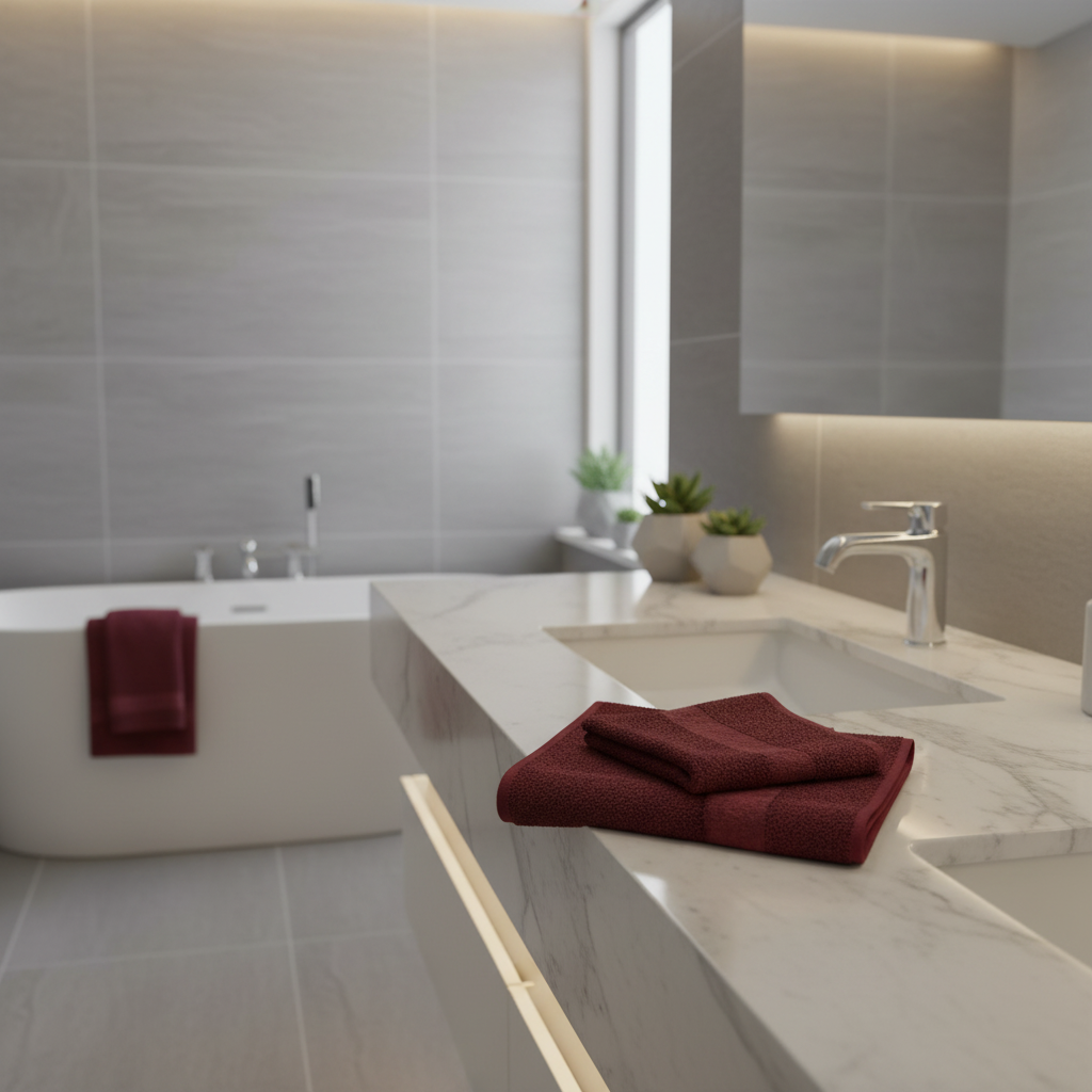 Asciugamano con Ospite Carrara Fyber New Fyber Tinta Unita in Spugna