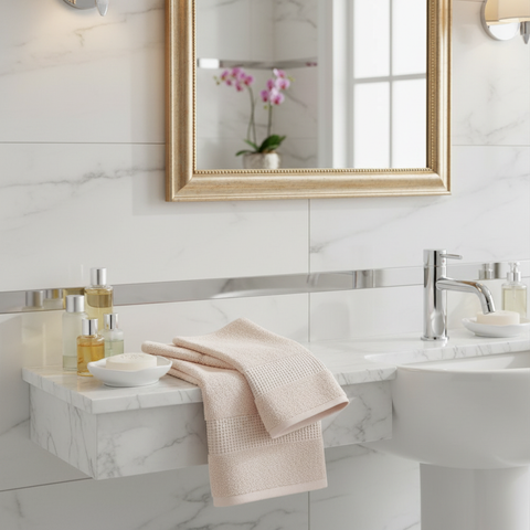 Asciugamano con Ospite Bellora Fiocco Tinta Unita in Spugna