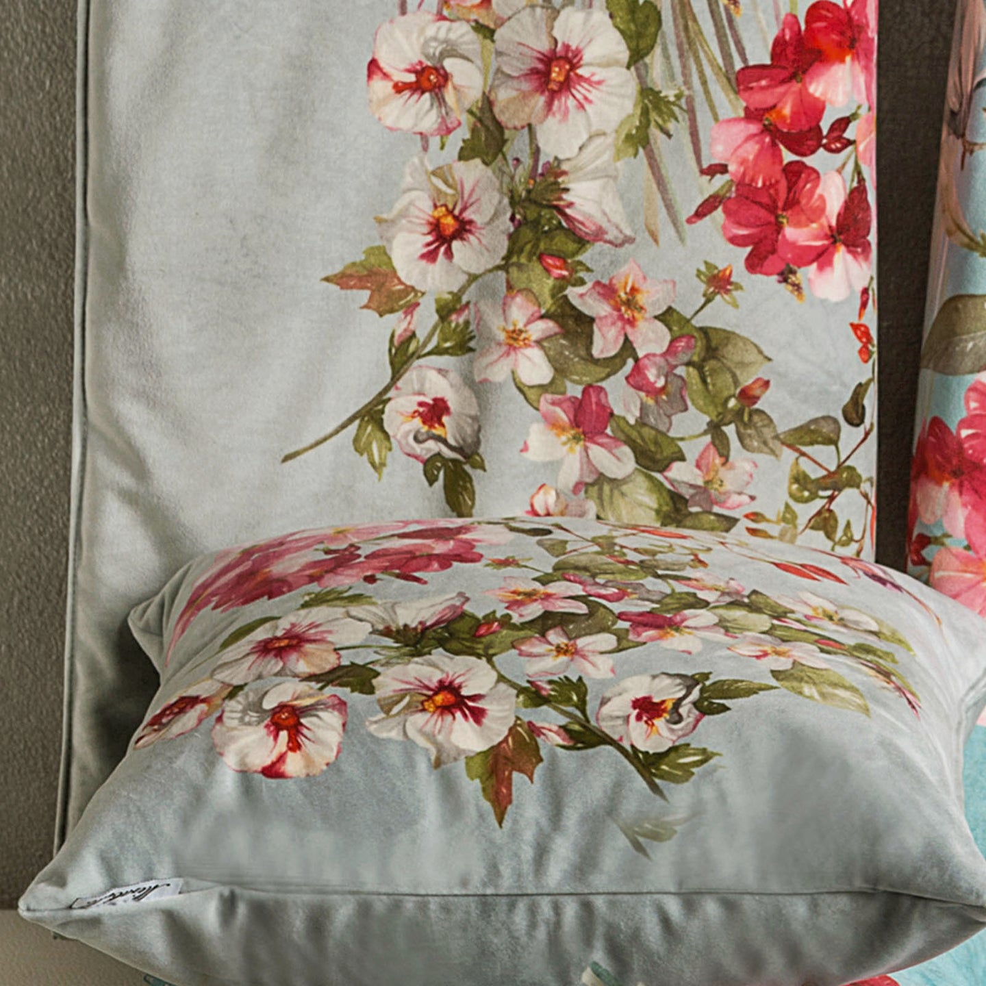 Cuscino d'arredo Mirabello Orleans Floreale in Velluto