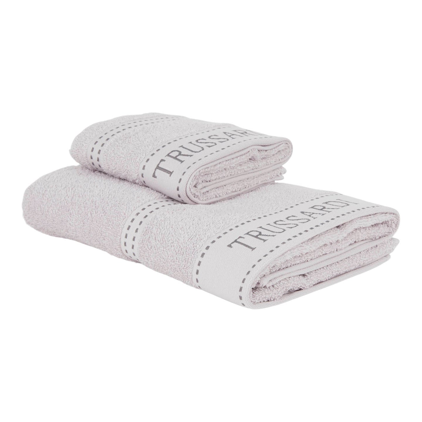 Asciugamano con Ospite Trussardi Ribbon Tinta Unita in Spugna