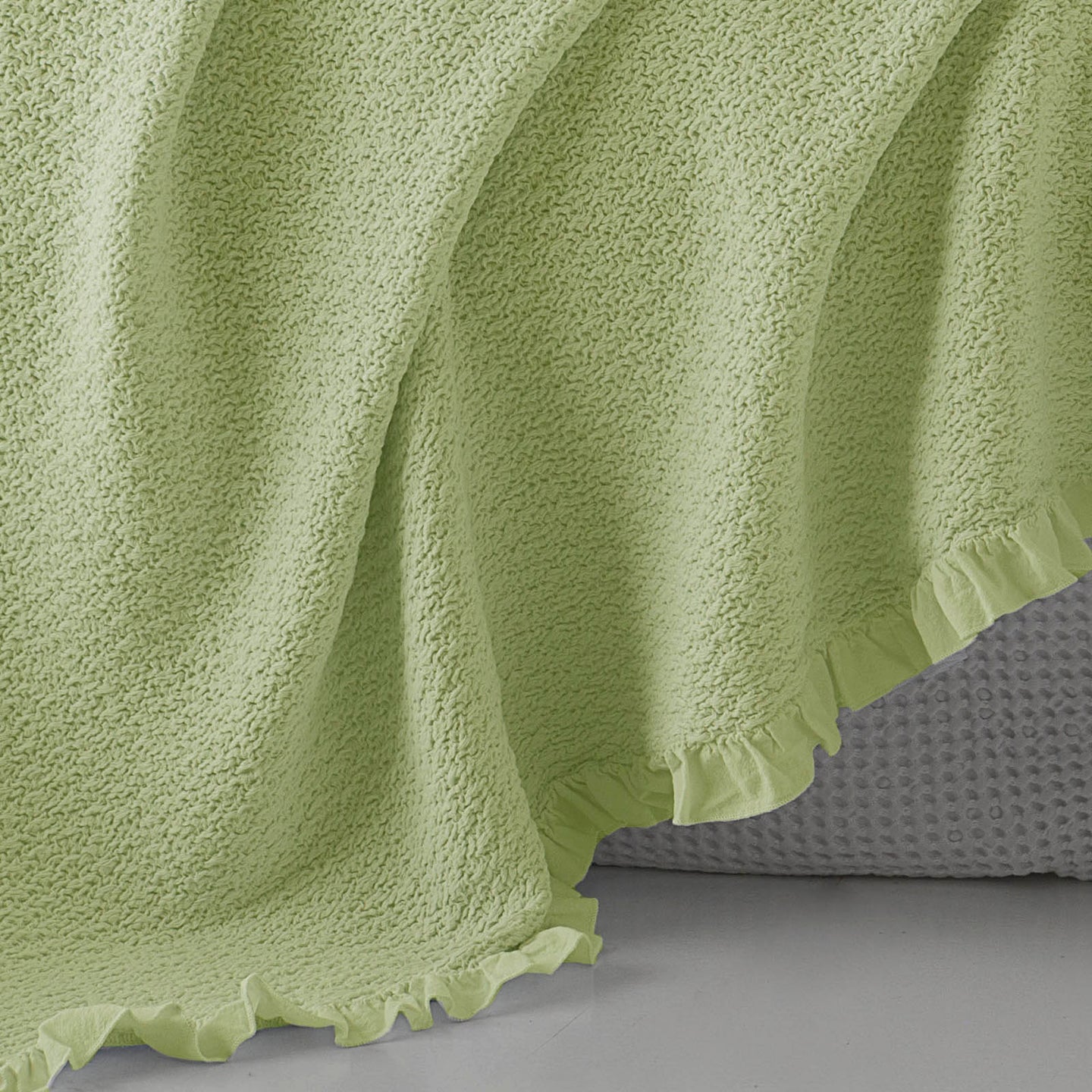 Telo arredo Copridivano in Plaid Grandecor Mirabello Arles Tinta Unita in Cotone