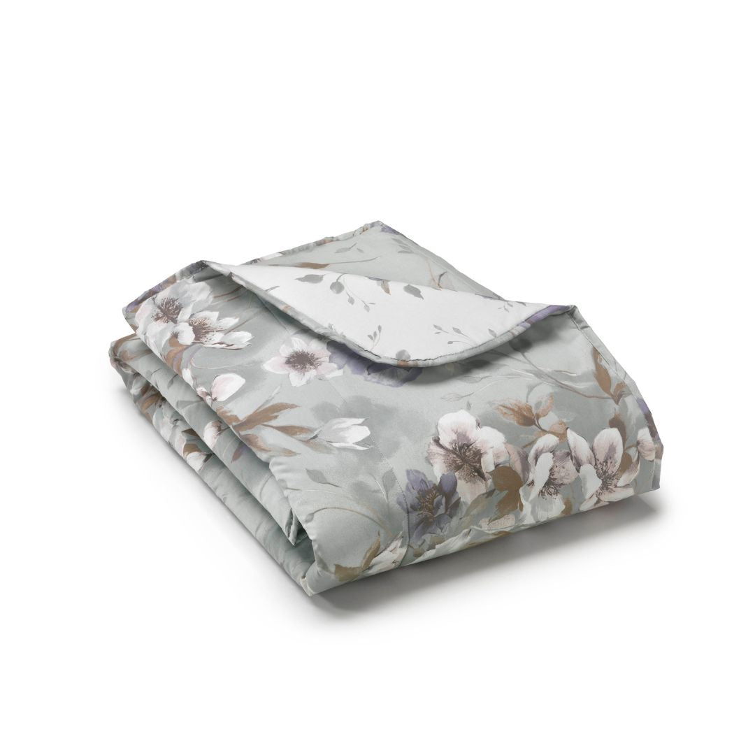 Telo arredo Copridivano in Plaid Grandecor Mirabello Bucaneve Floreale in Percalle