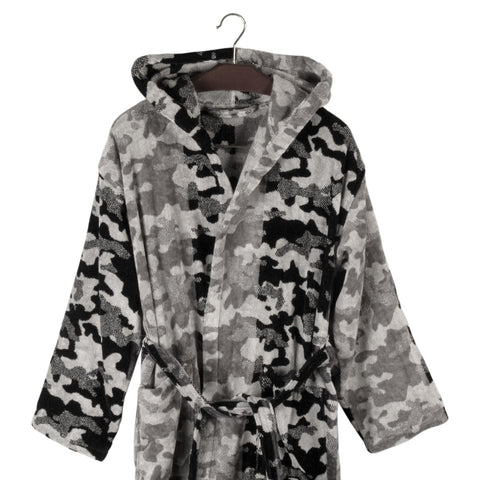 Accappatoio con Cappuccio Carrara Claude Moderno in Cotone