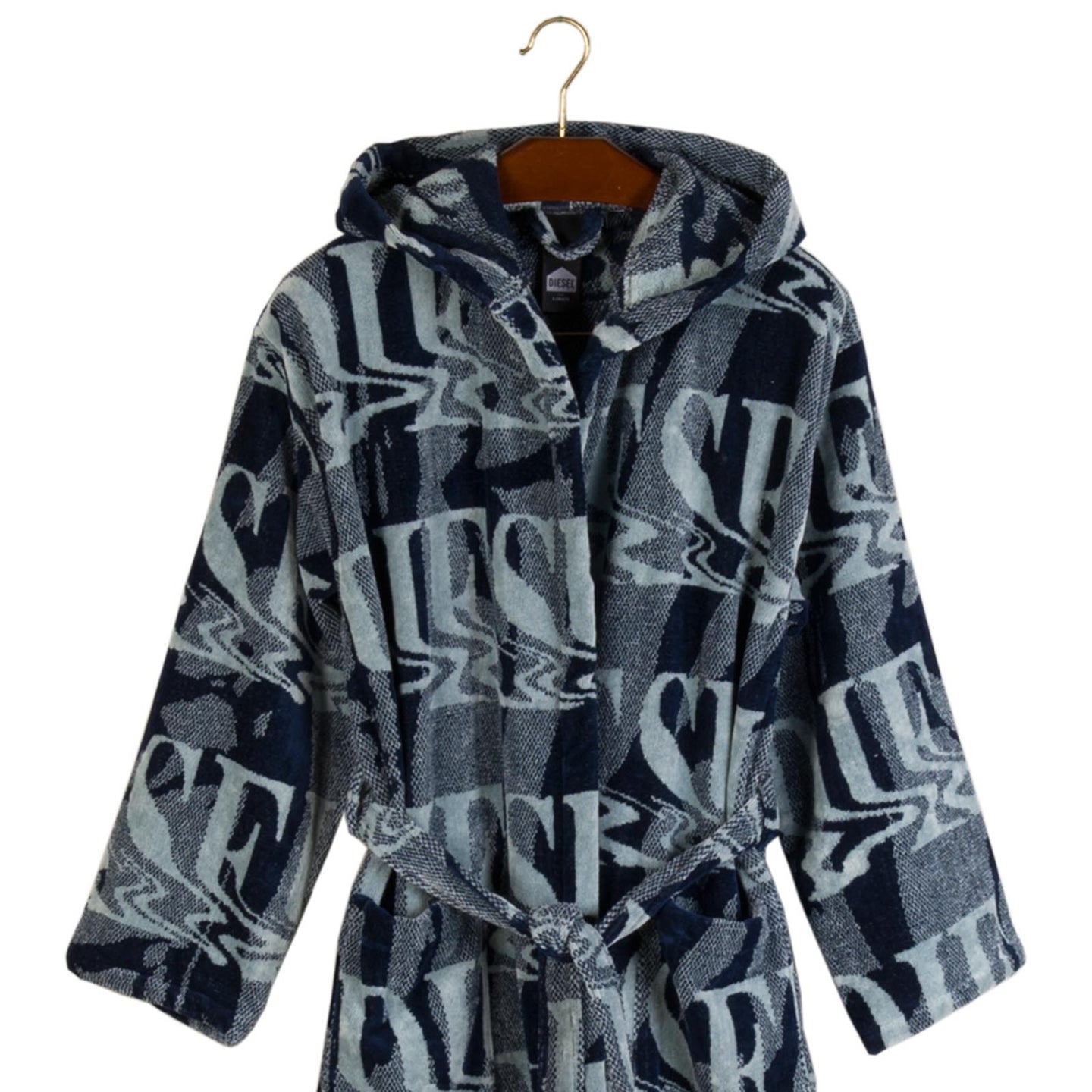 Accappatoio con Cappuccio Diesel New-liquid-logo Moderno in Cotone