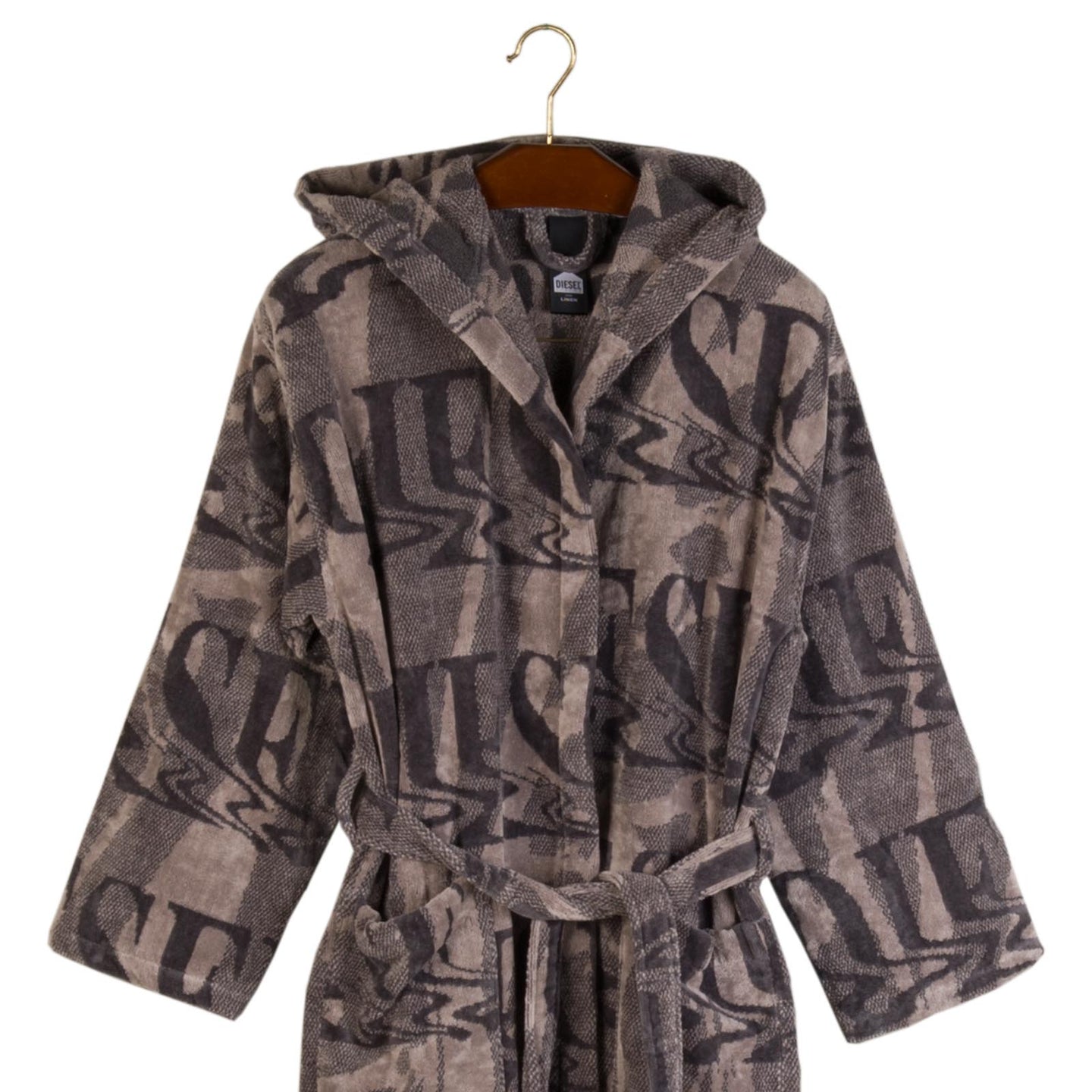 Accappatoio con Cappuccio Diesel New-liquid-logo Moderno in Cotone