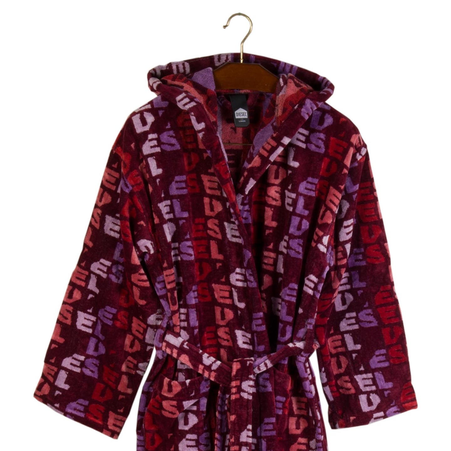 Accappatoio con Cappuccio Diesel Ripped-logo Moderno in Cotone