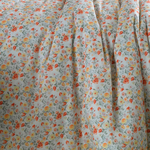 Copripiumino con federe Mirabello Luisiana Bouquet Floreale in Percalle