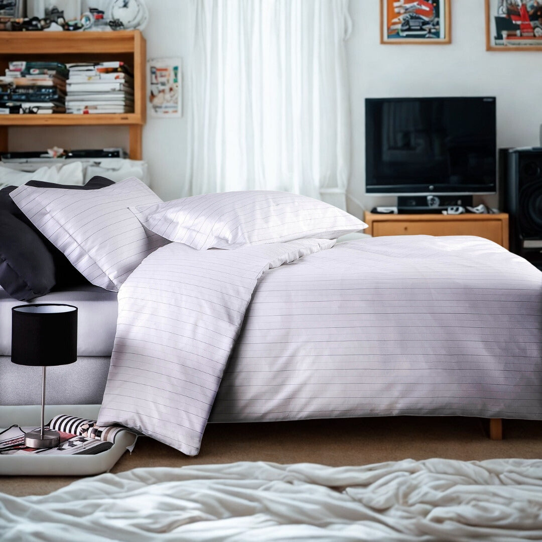 Copripiumino con federe Mirabello Luisiana Bristol Geometrico in Percalle