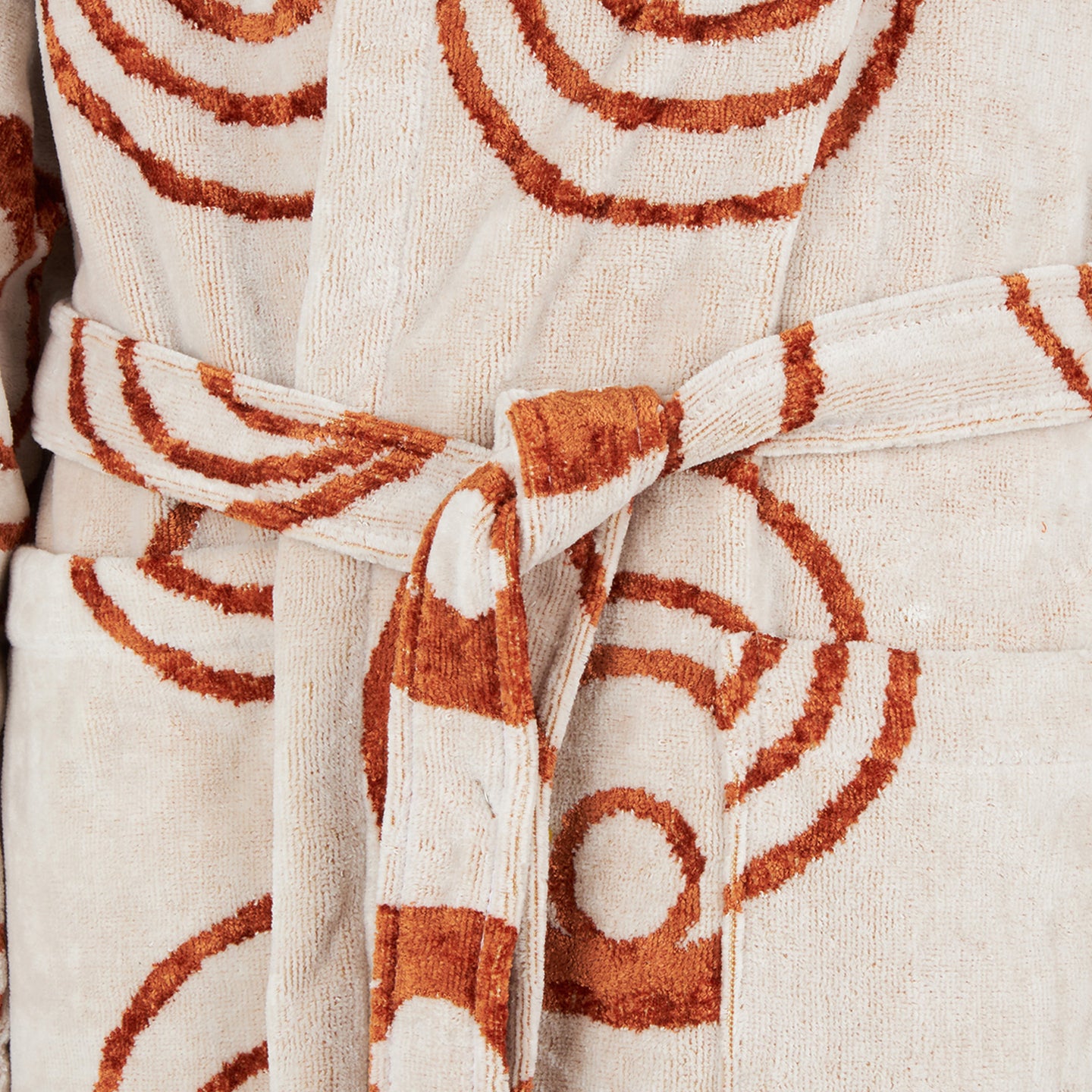 Accappatoio con Cappuccio Carrara Bronze circles Moderno in Spugna