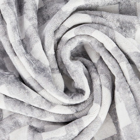 Telo Bagno Carrara Silver squares Moderno in Spugna