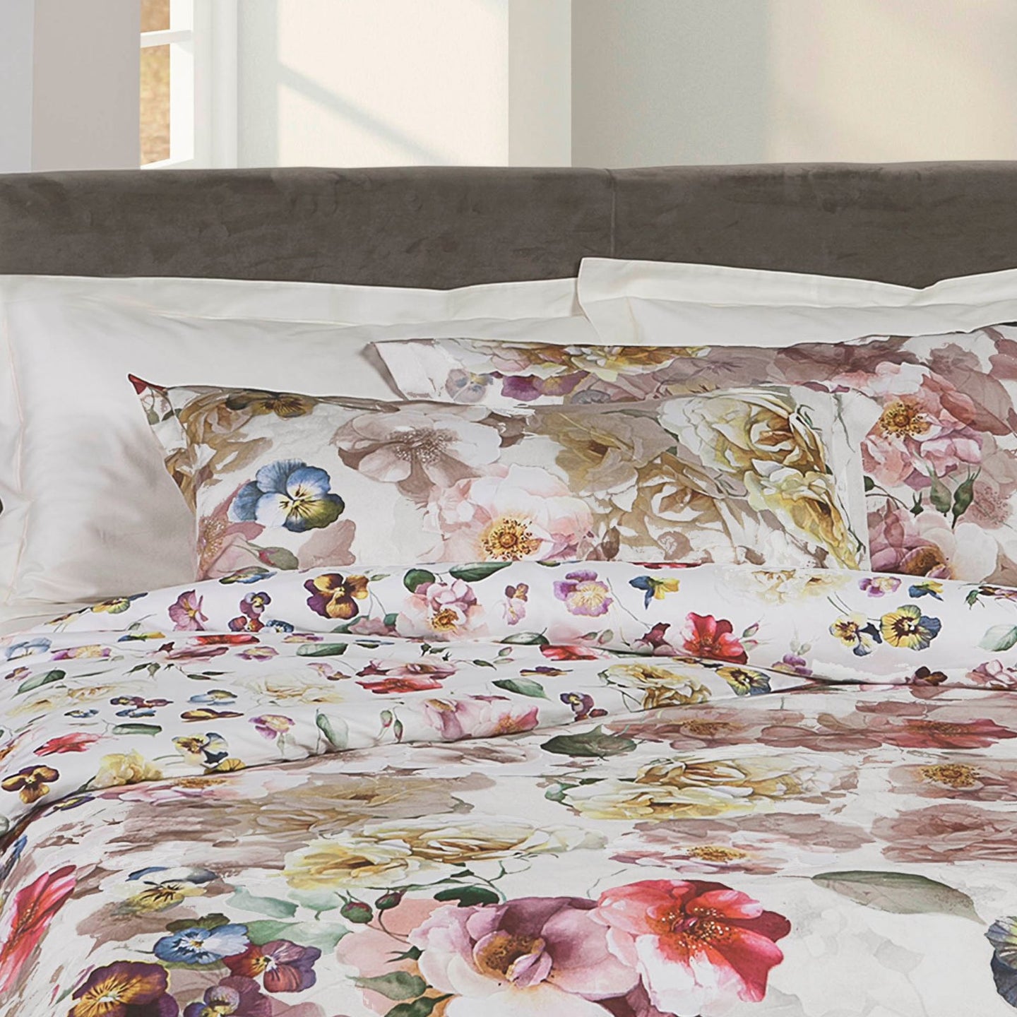 Copripiumino con federe Emporium Bloom cascade Floreale in Percalle