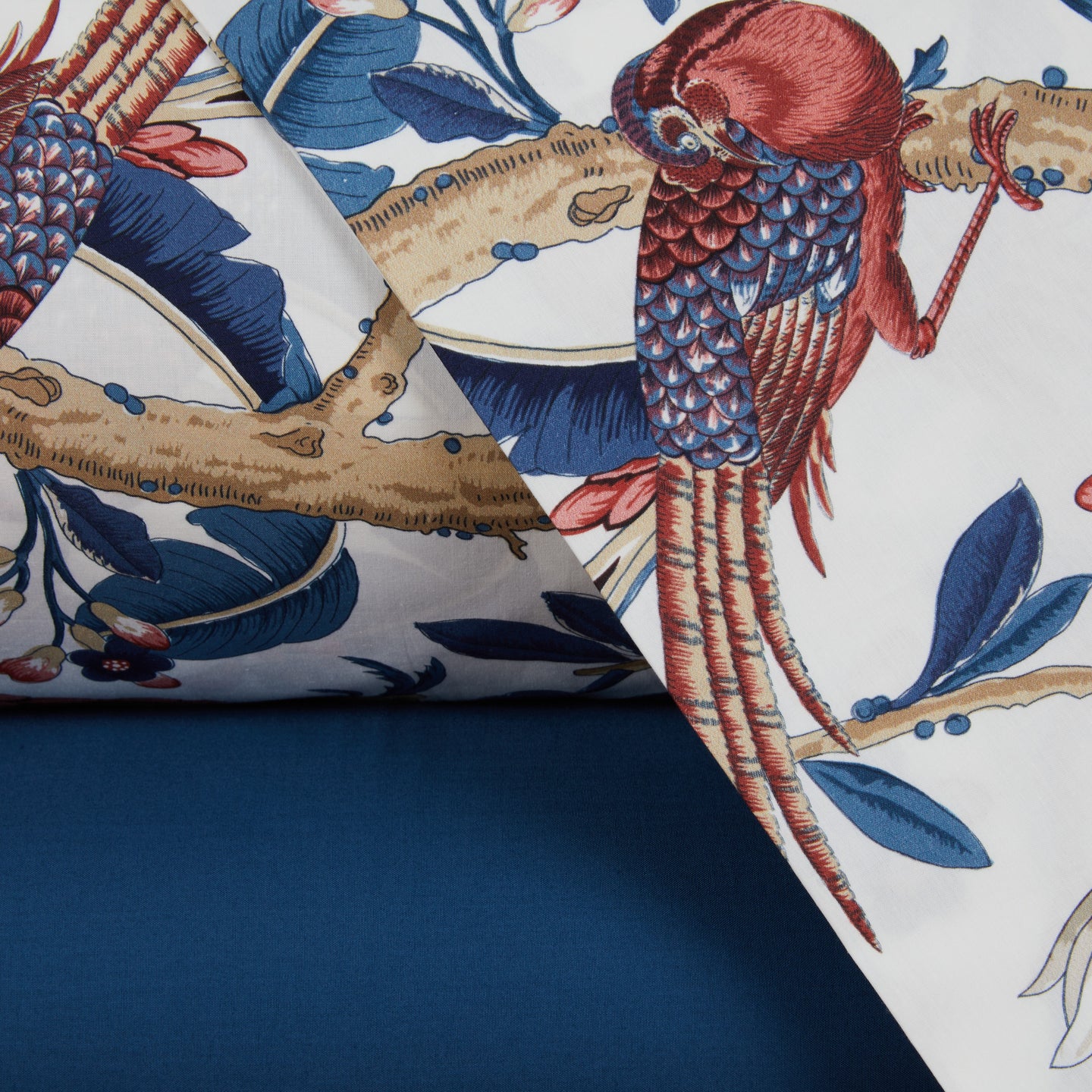 Completo Lenzuola Mirabello Paradise's bird Moderno in Percalle