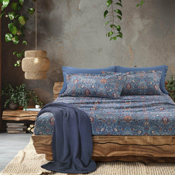 Completo Lenzuola Mirabello Decor paisley Winter Cottage in Percalle