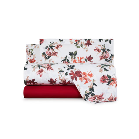 Completo Lenzuola Mirabello Wild orchid Moderno in Percalle