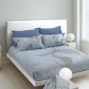 Completo Lenzuola Carrara Paper Moderno in Percalle