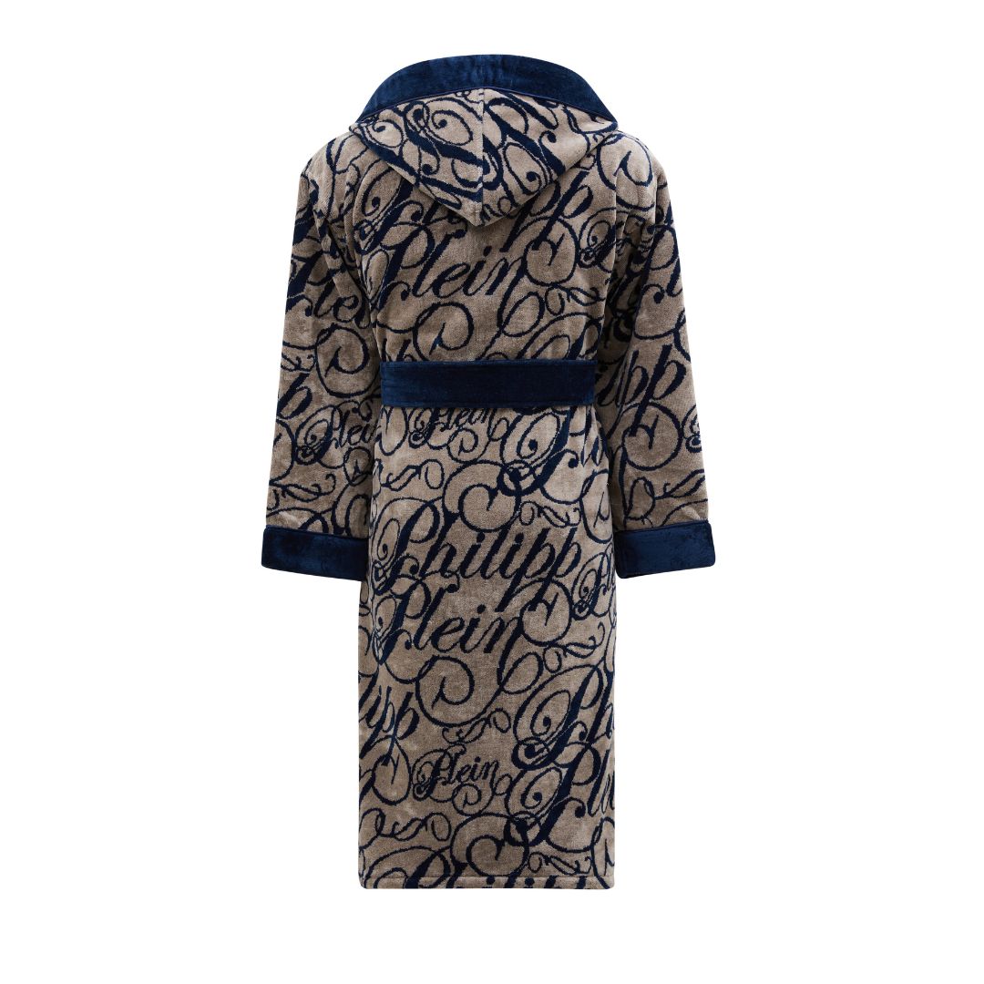 Accappatoio con Cappuccio Philipp Plein Script Moderno in Spugna