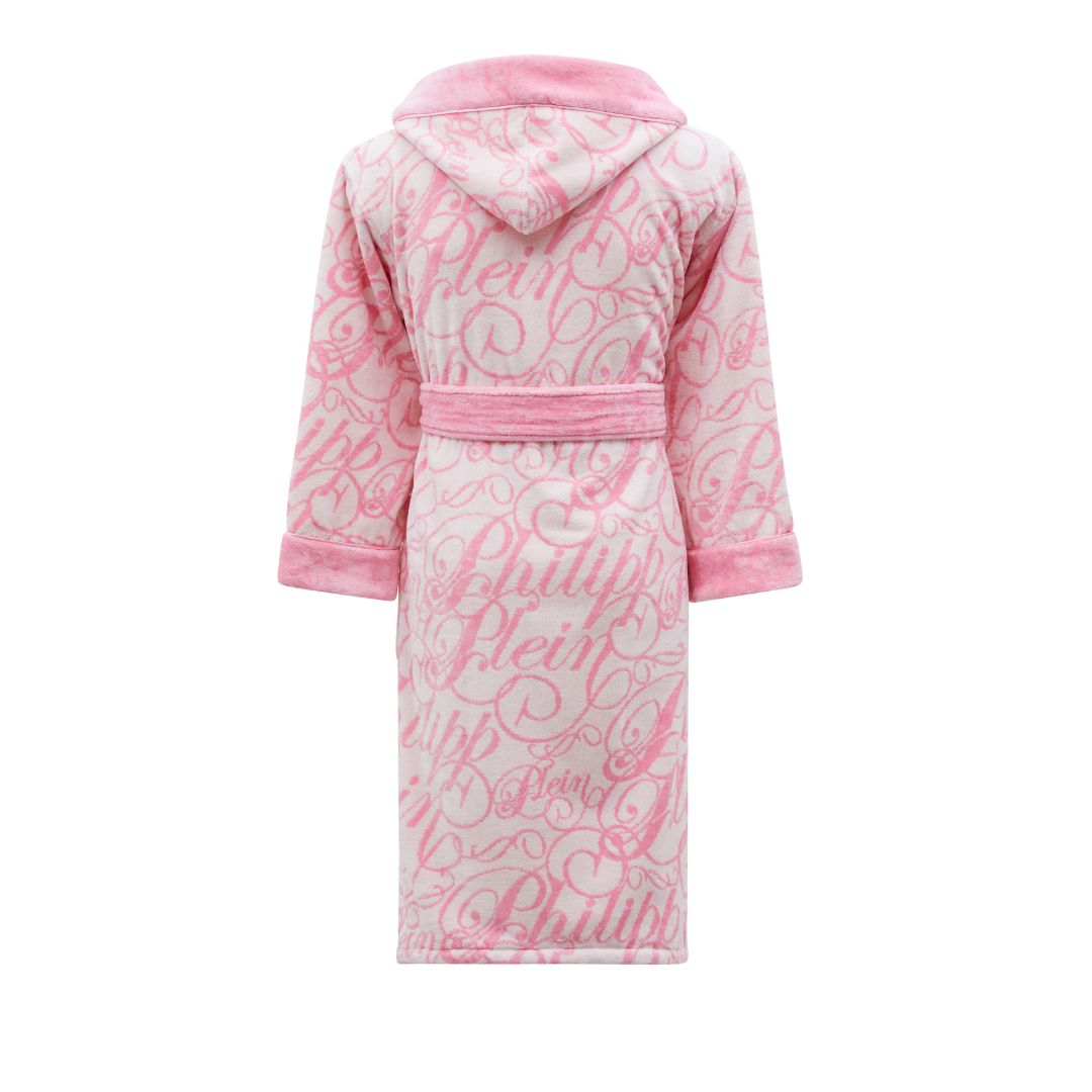 Accappatoio con Cappuccio Philipp Plein Script Moderno in Spugna