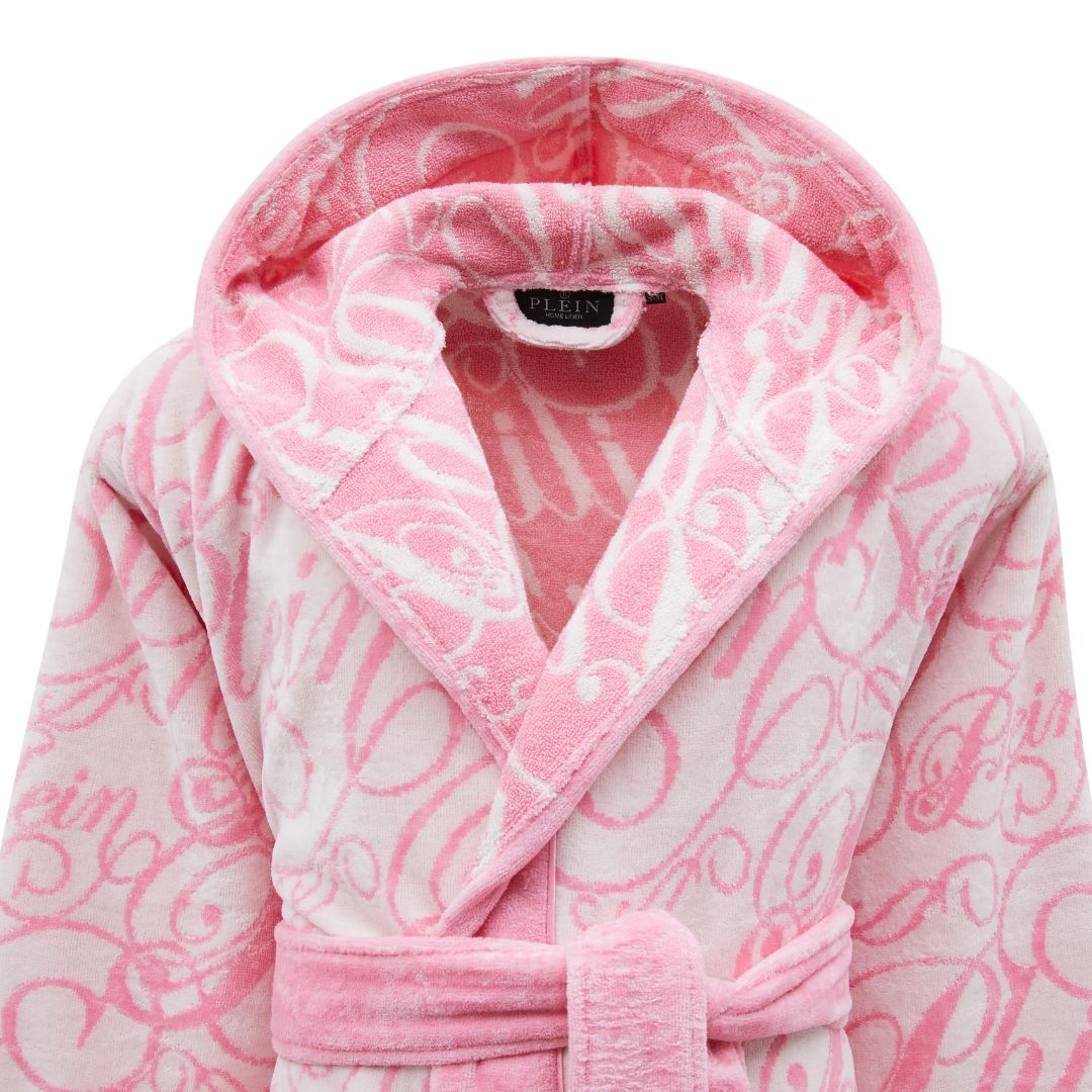 Accappatoio con Cappuccio Philipp Plein Script Moderno in Spugna