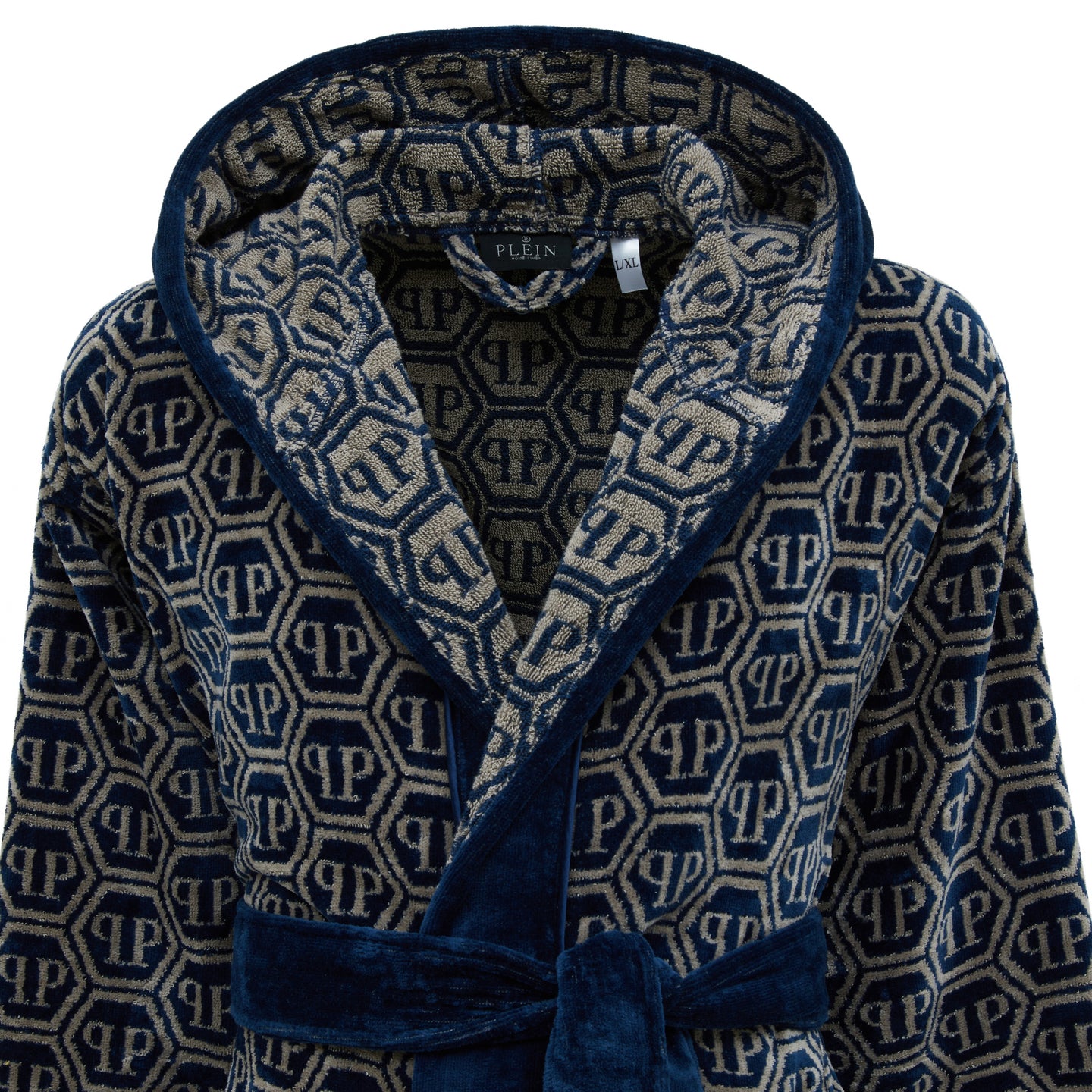 Accappatoio con Cappuccio Philipp Plein Pattern Moderno in Spugna