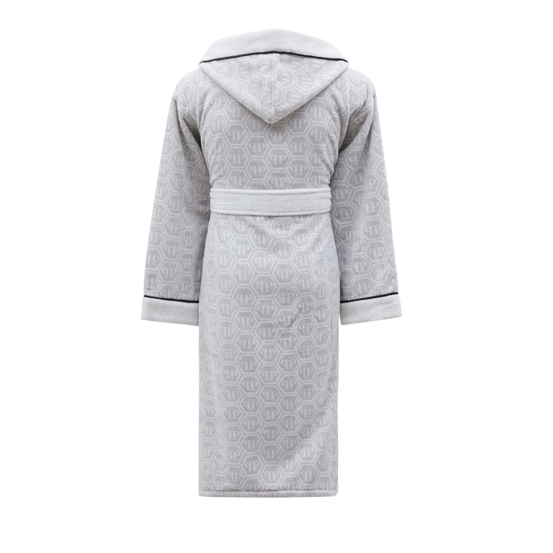 Accappatoio con Cappuccio Philipp Plein Pattern Moderno in Spugna