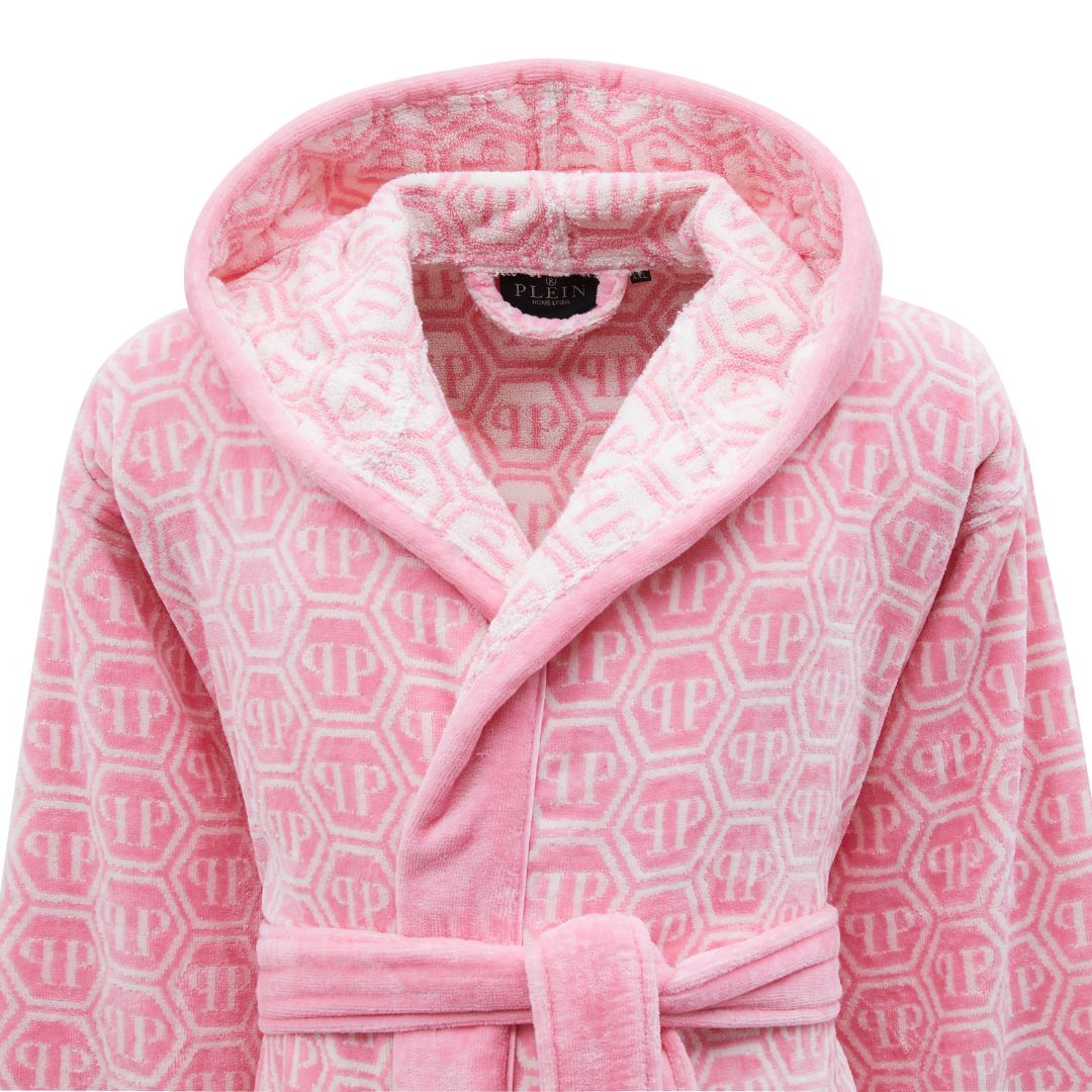 Accappatoio con Cappuccio Philipp Plein Pattern Moderno in Spugna