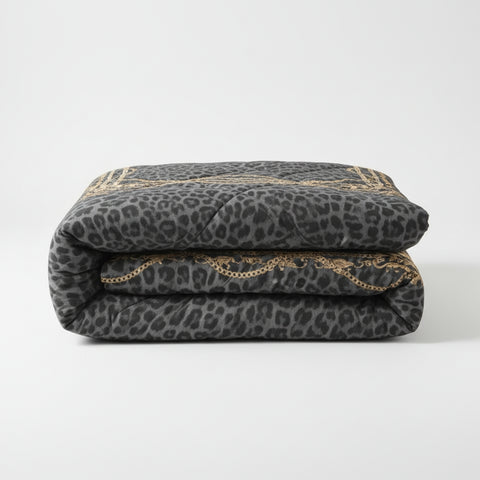 Trapunta Philipp Plein Leopard chains Moderno in Raso di cotone