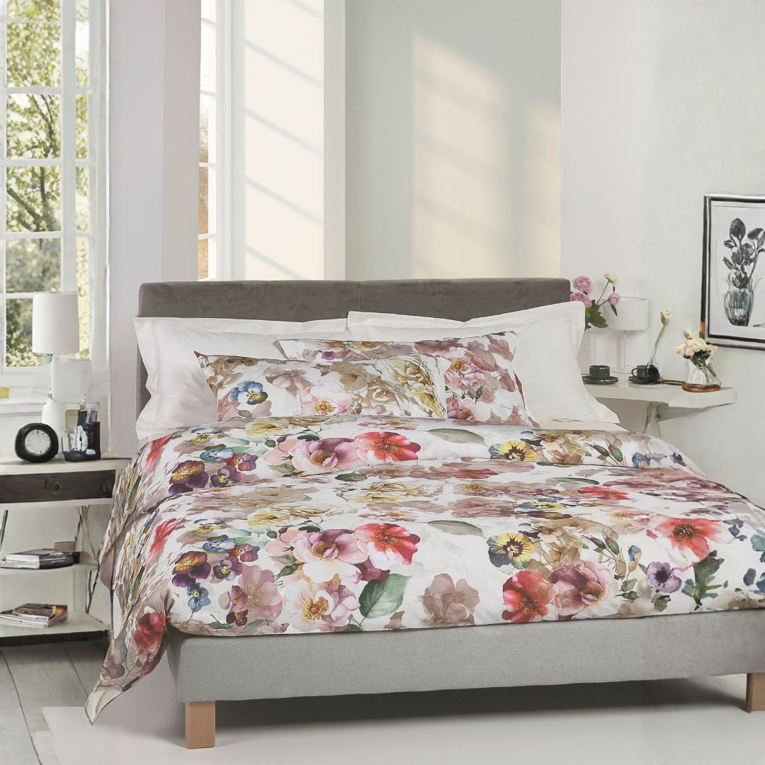 Completo Lenzuola Emporium Bloom cascade Floreale in Percalle