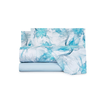 Completo Lenzuola Mirabello Sea flower Floreale in Percalle